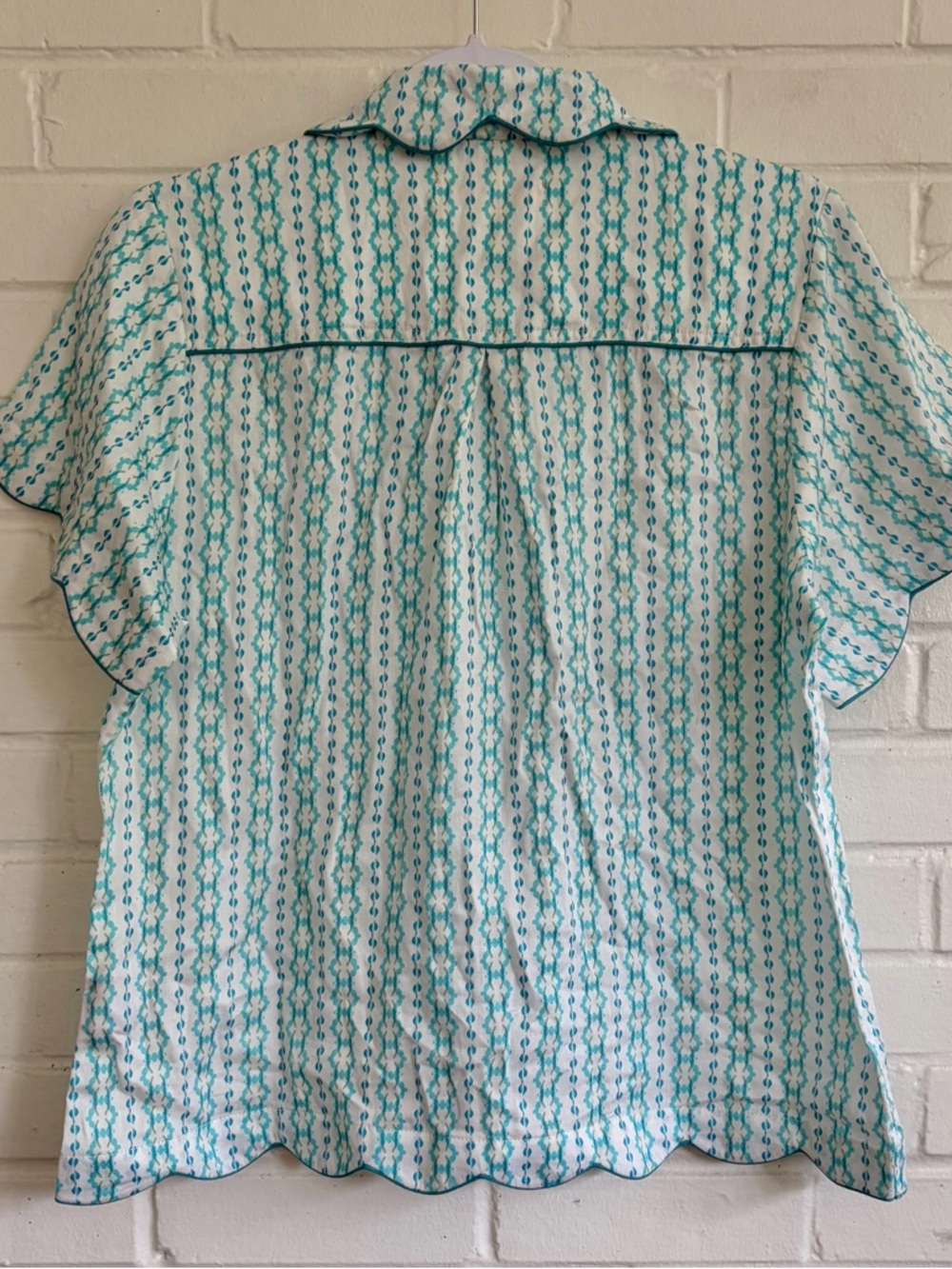 Brooks Avenue Scalloped Pajama Shorts Set in Cameron Blue, SZ M NWT - Picture 8 of 12